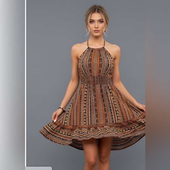 Tribal Print Halter Dress - Picture 3 of 8